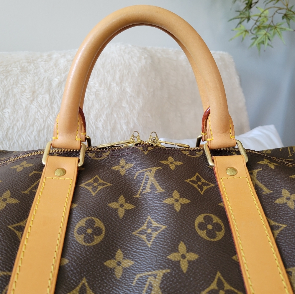BEAUTIFUL ❤Authentic LV Keepall 55 Bandouliere w/ Strap Travel Bag Monogram - Picture 7 of 16